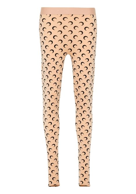 moon printed jersey leggins woman beige and black MARINE SERRE | WPA111ACJER0001TA10